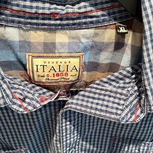 Blue Gingham Vintage Italia XL